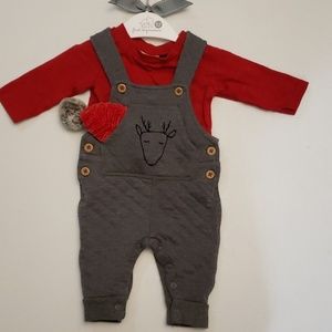 First Impressions Baby Boy Overalls and shirt
